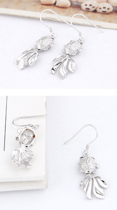 731819电金活动鲤鱼耳环|韩国饰品批发|银饰批发|银饰品