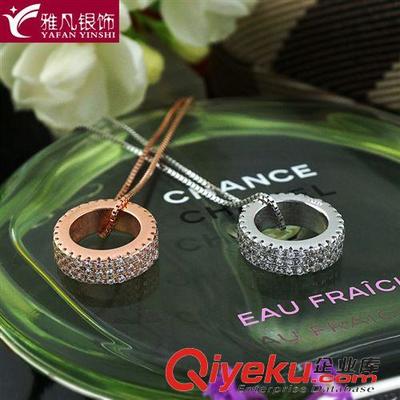 雅凡银饰2015新款韩版S925纯银镶钻吊坠 工厂特价批发盛惠