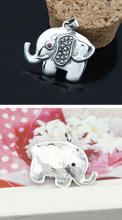 泰银马克赛曼谷象吊坠 韩国饰品中的独特银饰批发选择