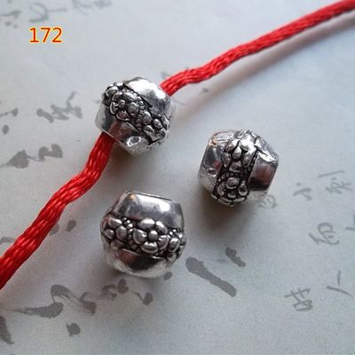 藏银梅花大孔珠批发 民族风配件助力DIY饰品创意