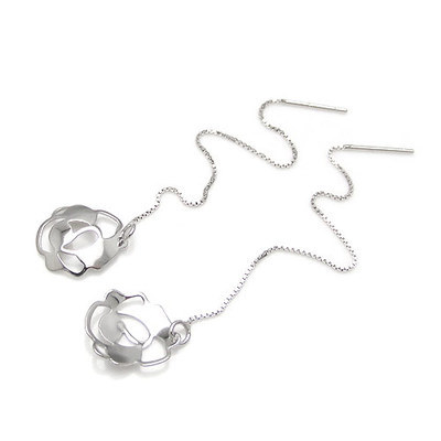 玫瑰花银耳线 韩国饰品批发市场中的银饰风尚